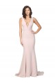Sleeveless V-Neck Stretch Crepe Pink Sweep Train Black Tie Evening Gown / Prom Dress / Bridesmaid Dress Bath