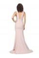 Sleeveless V-Neck Stretch Crepe Pink Sweep Train Black Tie Evening Gown / Prom Dress / Bridesmaid Dress Bath