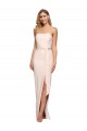 Sleeveless Strapless Stretch Crepe Nude Long Formal Evening Gown / Prom Dress / Bridesmaid Dress Bath