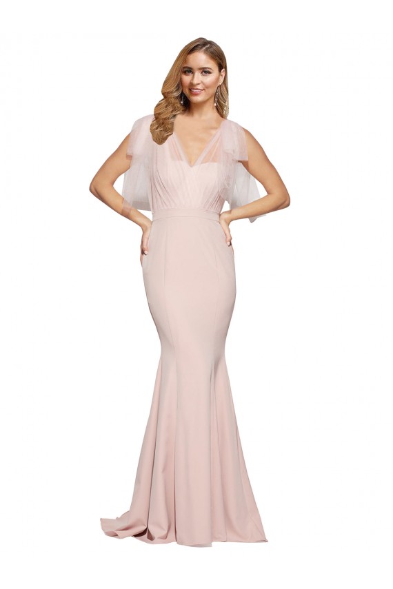 Sleeveless Sweetheart Stretch Crepe & Tulle Mauve Long Formal Dress / Bridesmaid Dress Bath