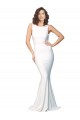 Sleeveless High Neck Stretch Crepe Ivory Long Formal Evening Gown / Prom Dress / Bridesmaid Dress Bath