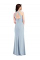 Sleeveless V-Neck Stretch Crepe Light Sky Blue Long Formal Evening Gown / Prom Dress / Bridesmaid Dress Bath