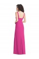 Sleeveless Square Neck Stretch Crepe Fuchsia Long Semi Formal Evening Dress / Prom Dress / Bridesmaid Dress Bath