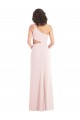 Sleeveless One Shoulder Stretch Crepe Pink Long Formal Evening Gown / Prom Dress / Bridesmaid Dress Bath