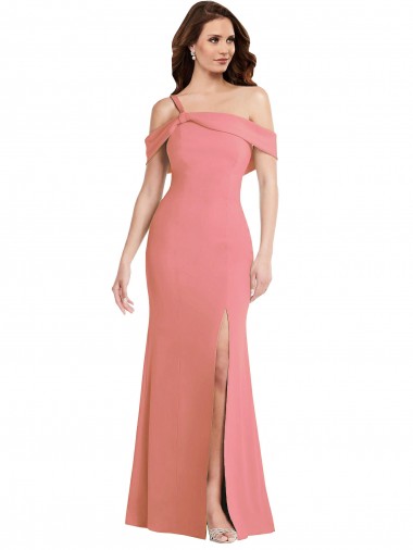 Sleeveless One Shoulder Stretch Crepe Hot Pink Long Semi Formal Evening Dress / Prom Dress / Bridesmaid Dress Bath