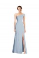 Sleeveless Off the Shoulder Stretch Crepe Light Sky Blue Long Formal Evening Gown / Prom Dress / Bridesmaid Dress Bath