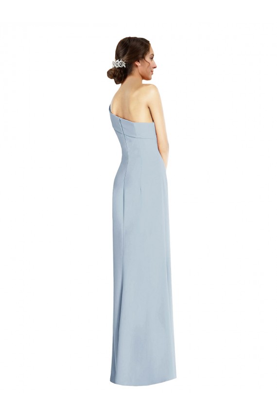 Sleeveless Off the Shoulder Stretch Crepe Light Sky Blue Long Formal Evening Gown / Prom Dress / Bridesmaid Dress Bath