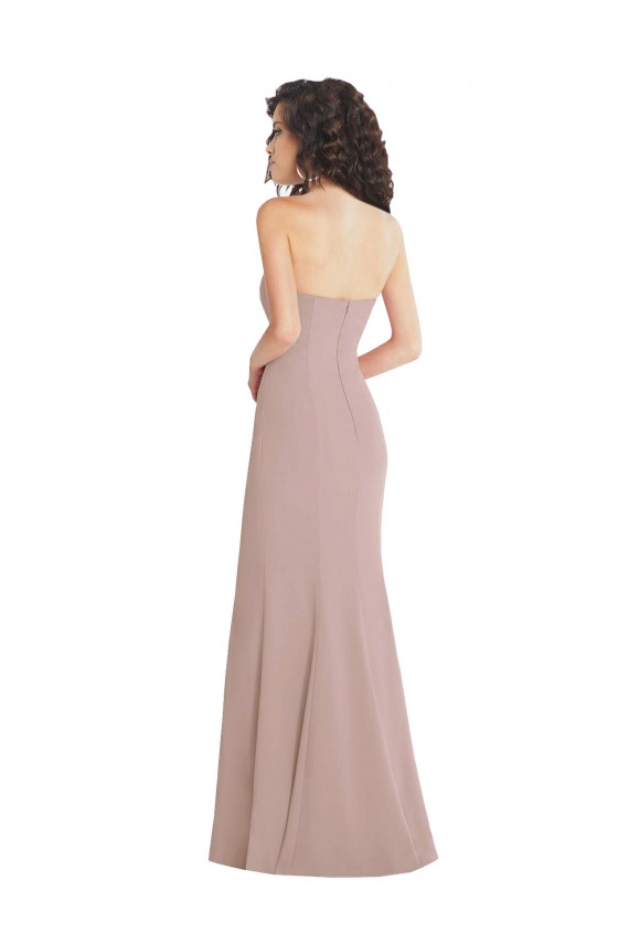 Sleeveless Strapless Stretch Crepe Dusty Pink Long Formal Dress / Bridesmaid Dress Bath