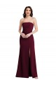 Sleeveless Strapless Stretch Crepe Burgundy Gold Long Semi Formal Evening Dress / Prom Dress / Bridesmaid Dress Bath