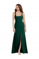 Sleeveless Square Neck Stretch Crepe Midnight Green Long Semi Formal Evening Dress / Prom Dress / Bridesmaid Dress Bath