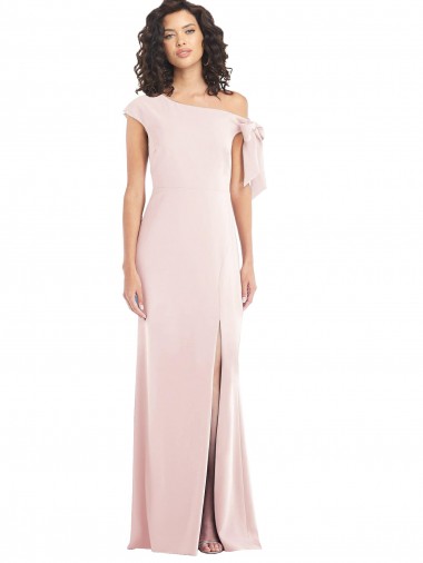 Cap Sleeves Off the Shoulder Stretch Crepe Pink Long Formal Evening Gown / Prom Dress / Bridesmaid Dress Bath