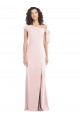 Cap Sleeves Off the Shoulder Stretch Crepe Pink Long Formal Evening Gown / Prom Dress / Bridesmaid Dress Bath