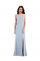Sleeveless V-Neck Stretch Crepe Light Sky Blue Long Evening Dress / Bridesmaid Dress Bath