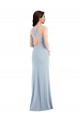 Sleeveless V-Neck Stretch Crepe Light Sky Blue Long Evening Dress / Bridesmaid Dress Bath
