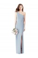Sleeveless One Shoulder Stretch Crepe Light Sky Blue Long Semi Formal Evening Dress / Prom Dress / Bridesmaid Dress Bath