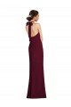 Sleeveless Halter Neck Stretch Crepe Burgundy Gold Long Semi Formal Evening Dress / Prom Dress / Bridesmaid Dress Bath