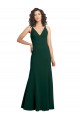 Sleeveless V-Neck Stretch Crepe Midnight Green Long Formal Dress / Bridesmaid Dress Bath