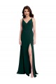 Sleeveless V-Neck Stretch Crepe Midnight Green Long Formal Evening Gown / Prom Dress / Bridesmaid Dress Bath
