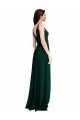 Sleeveless V-Neck Stretch Crepe Midnight Green Long Formal Evening Gown / Prom Dress / Bridesmaid Dress Bath