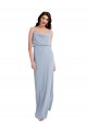Sleeveless Cowl Neck Stretch Crepe Smoke Blue Long Formal Evening Gown / Prom Dress / Bridesmaid Dress Bath