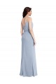 Sleeveless Cowl Neck Stretch Crepe Smoke Blue Long Formal Evening Gown / Prom Dress / Bridesmaid Dress Bath