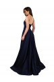 Sleeveless High Neck Stretch Crepe Dark Navy Long Formal Dress / Bridesmaid Dress Bath