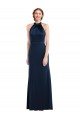Sleeveless High Neck Stretch Crepe Dark Navy Long Semi Formal Evening Dress / Prom Dress / Bridesmaid Dress Bath