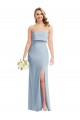 Sleeveless Strapless Stretch Crepe Light Sky Blue Long Semi Formal Evening Dress / Prom Dress / Bridesmaid Dress Bath
