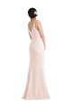 Sleeveless V-Neck Stretch Crepe Pink Long Formal Evening Gown / Prom Dress / Bridesmaid Dress Bath