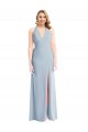 Sleeveless Halter Neck Stretch Crepe Light Sky Blue Long Bridesmaid Dress / Evening Dress Bath