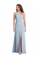 Sleeveless One Shoulder Stretch Crepe Light Sky Blue Long Formal Evening Gown / Prom Dress / Bridesmaid Dress Bath