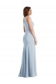 Sleeveless One Shoulder Stretch Crepe Light Sky Blue Long Formal Evening Gown / Prom Dress / Bridesmaid Dress Bath
