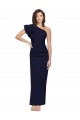 Sleeveless One Shoulder Stretch Crepe Dark Navy Sheath Long Formal Evening Gown / Prom Dress / Bridesmaid Dress Bath