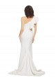 Sleeveless One Shoulder Stretch Crepe Ivory Sweep Train Semi Formal Evening Dress / Prom Dress / Bridesmaid Dress Bath