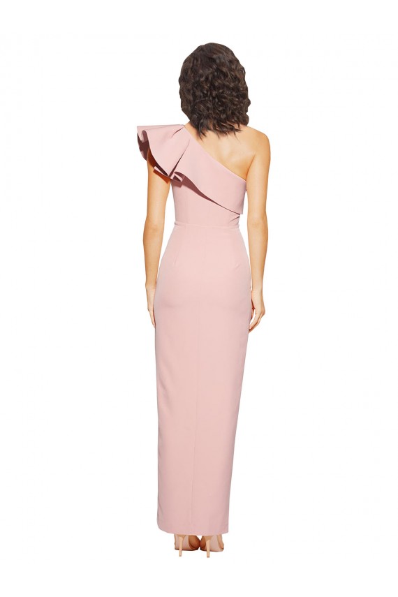 Sleeveless One Shoulder Stretch Crepe Mauve Long Formal Evening Gown / Prom Dress / Bridesmaid Dress Bath