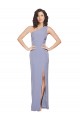 Sleeveless One Shoulder Stretch Crepe Smoke Blue Long Formal Evening Gown / Prom Dress / Bridesmaid Dress Bath