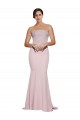 Sleeveless Strapless Stretch Crepe Mauve Sweep Train Formal Evening Gown / Prom Dress / Bridesmaid Dress Bath