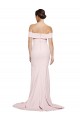 Sleeveless Square Neck Stretch Crepe Pink Sweep Train Formal Evening Gown / Prom Dress / Bridesmaid Dress Bath