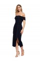 Sleeveless Square Neck Stretch Crepe Black Midi Length Formal Evening Gown / Prom Dress / Bridesmaid Dress Bath