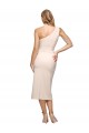 Sleeveless One Shoulder Stretch Crepe Nude Midi Length Formal Evening Gown / Prom Dress / Bridesmaid Dress Bath