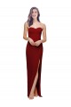 Sleeveless Sweetheart Stretch Crepe Burgundy Long Bridesmaid Dress / Evening Dress Bath