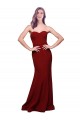 Sleeveless Strapless Stretch Crepe Burgundy Long Formal Evening Gown / Prom Dress / Bridesmaid Dress Bath