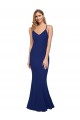 Sleeveless V-Neck Stretch Crepe Royal Blue Long Formal Dress / Bridesmaid Dress Bath