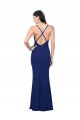 Sleeveless V-Neck Stretch Crepe Royal Blue Long Formal Dress / Bridesmaid Dress Bath