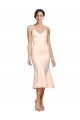 Sleeveless V-Neck Stretch Crepe Nude Midi Length Evening Gown / Prom Dress / Bridesmaid Dress Bath