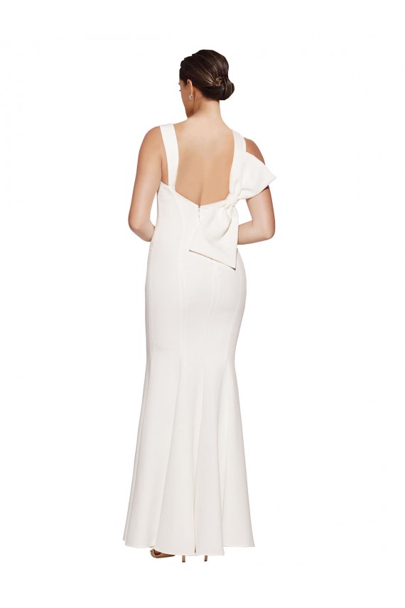Sleeveless Square Neck Stretch Crepe Ivory Long Formal Evening Gown / Prom Dress / Bridesmaid Dress Bath