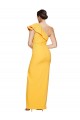 Sleeveless One Shoulder Stretch Crepe Saffron Long Formal Evening Gown / Prom Dress / Bridesmaid Dress Bath