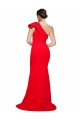 Sleeveless One Shoulder Stretch Crepe Red Sweep Train Semi Formal Evening Dress / Prom Dress / Bridesmaid Dress Bath