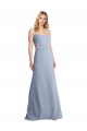 Sleeveless Scoop Neck Stretch Crepe Smoke Blue Long Prom Dress / Bridesmaid Dress Bath