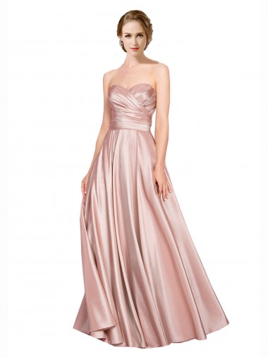 Sleeveless Strapless Stretch Satin Long Black Tie Evening Gown / Prom Dress / Bridesmaid Dress Bath